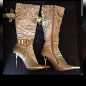 Gold Stiletto Boots size 8/38